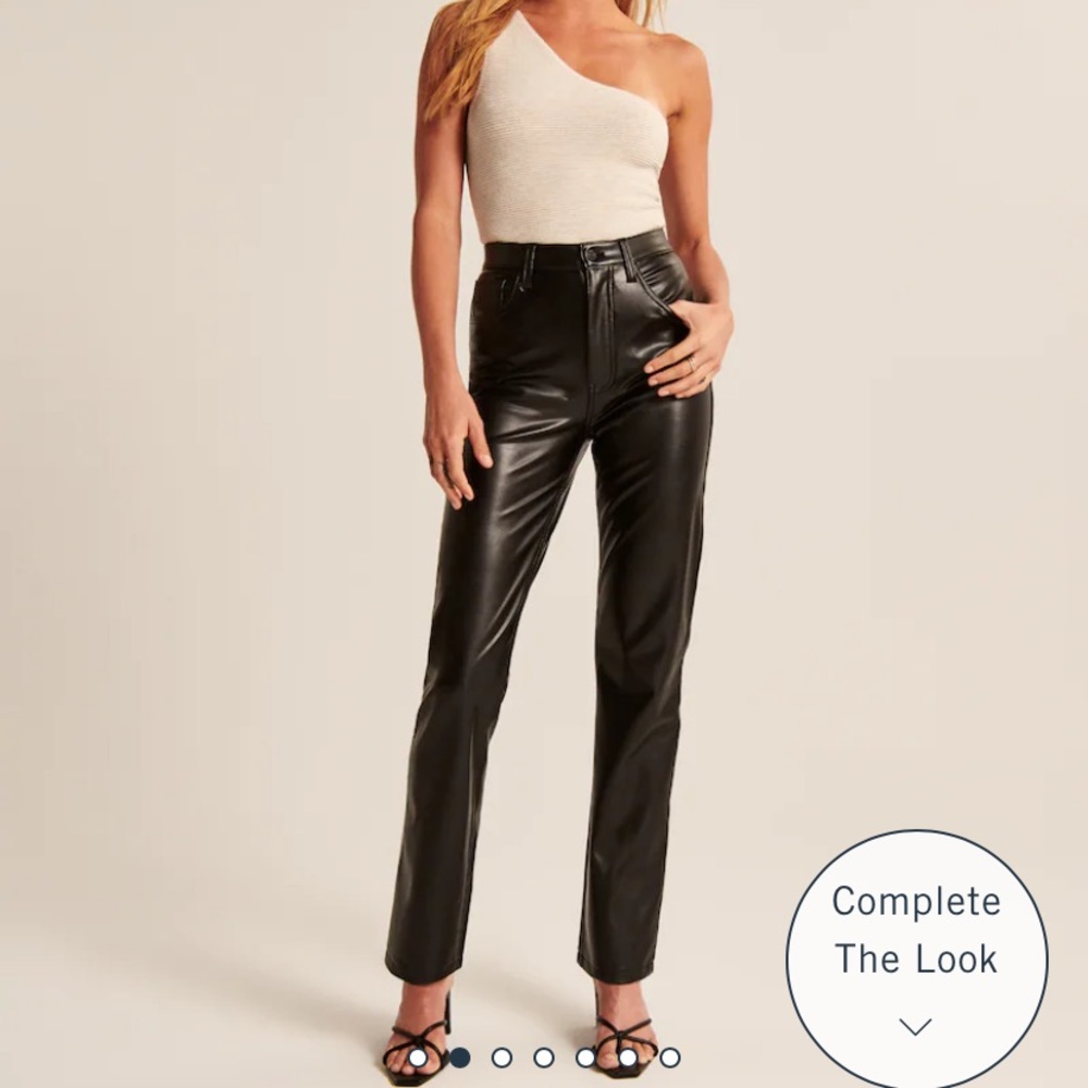 Abercrombie 90’s Vegan Leather Straight Leg Pants